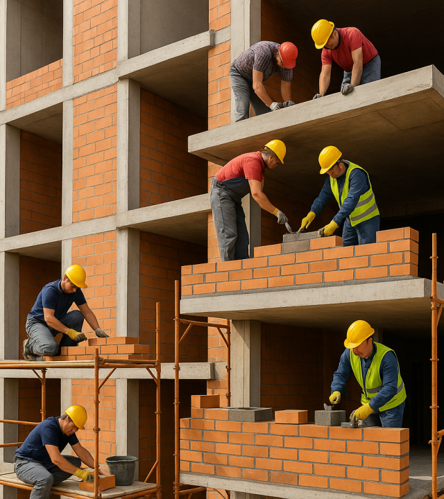 workers building strata